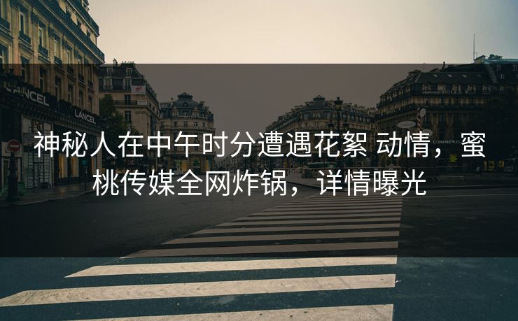 神秘人在中午时分遭遇花絮 动情,蜜桃传媒全网炸锅,详情曝光 神秘人在中午时分遭遇花絮 动情,蜜桃传媒全网炸锅,详情曝光