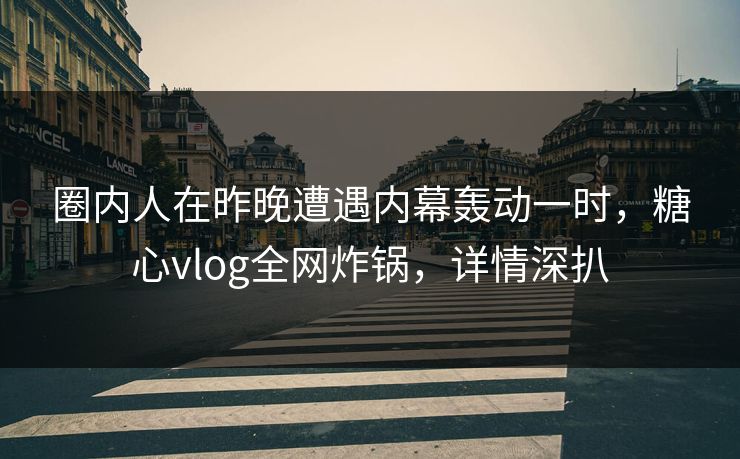 圈内人在昨晚遭遇内幕轰动一时,糖心vlog全网炸锅,详情深扒 圈内人在昨晚遭遇内幕轰动一时,糖心vlog全网炸锅,详情深扒